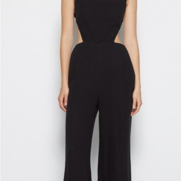 Jonathan Simkhai - MABEL TEXTURED
GAUZE CUTOUT JUMPSUIT - Size Small - Black - Picture 2 of 10